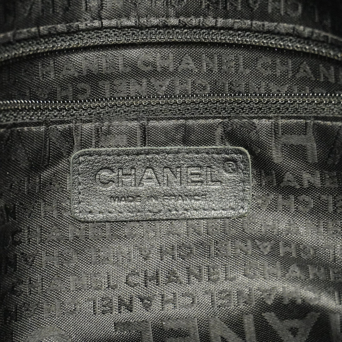 CHANELAuth  Boston Bag Men,Women, Satin,Leather Boston Bag Black