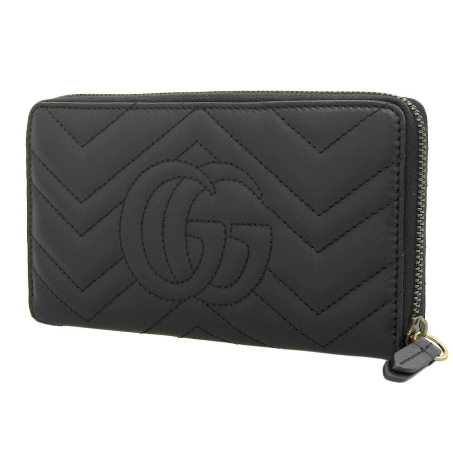 Gucci Black Leather Long Wallet (Bi-Fold)