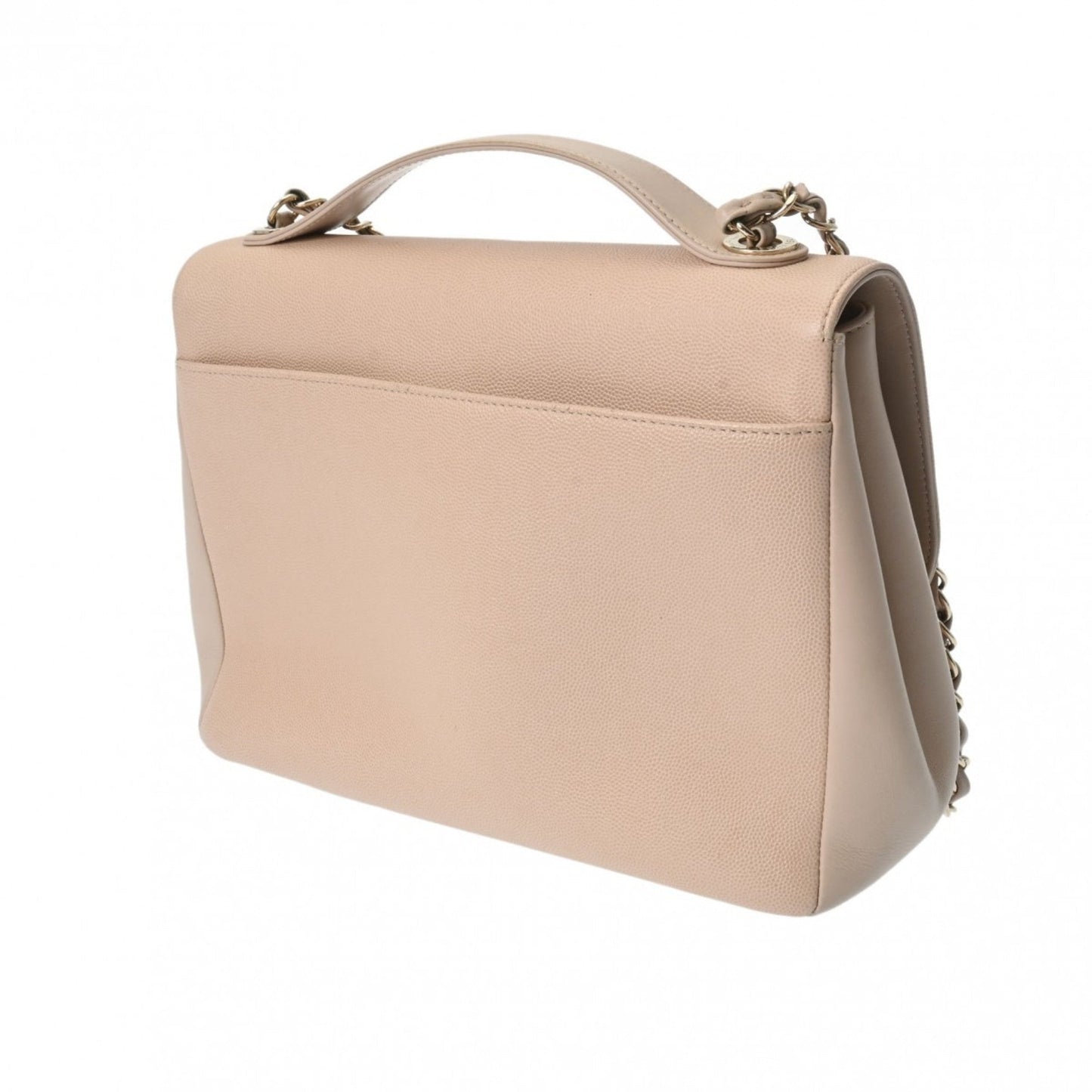 CHANEL Chanel Matelasse Affinity Large Beige Women's Caviar Skin Shoulder Bag