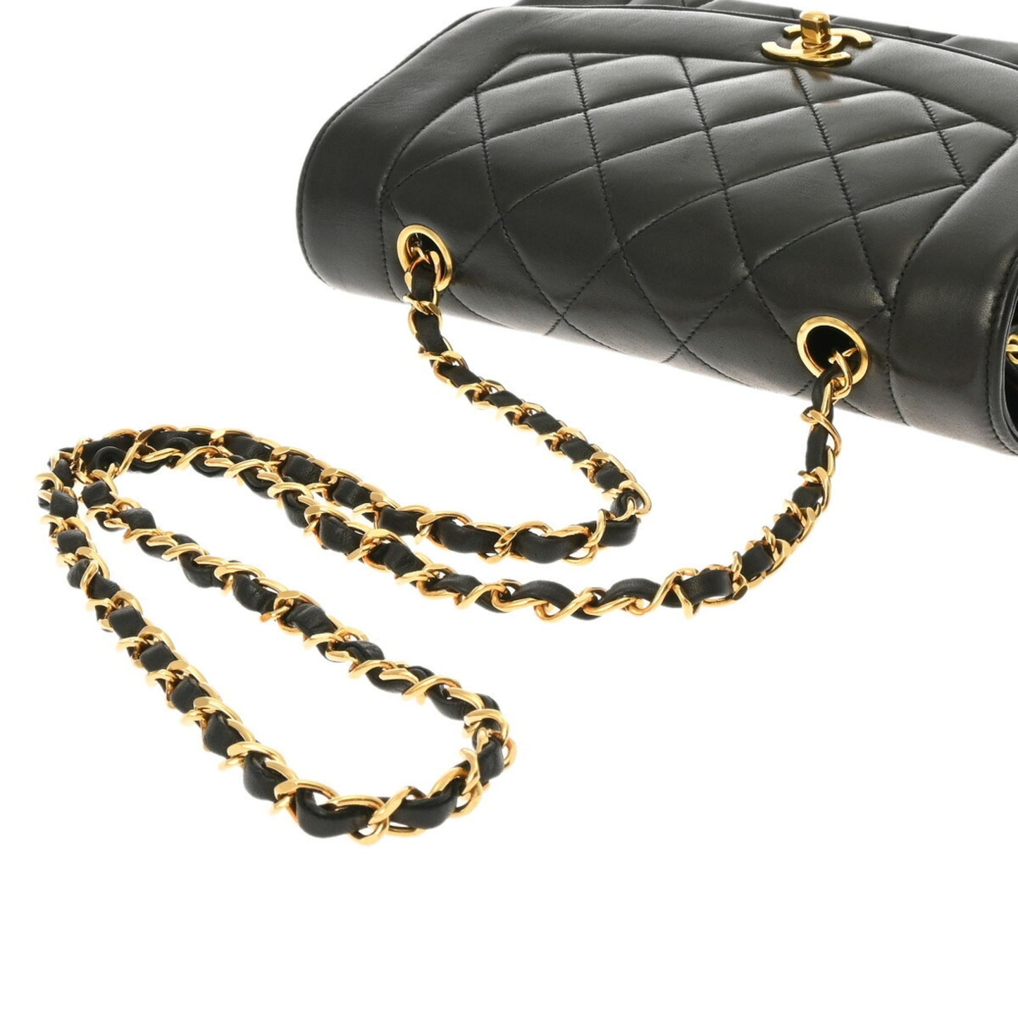 CHANEL Chanel Matelasse Diana 22cm Chain Shoulder Black Women's Lambskin Bag