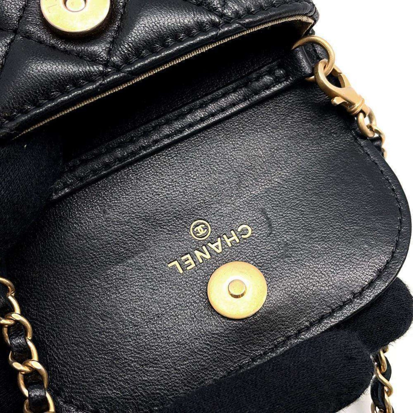 Chanel Waist Bag Matelasse Coco Mark Lambskin AP1461 2way Shoulder Ball Black