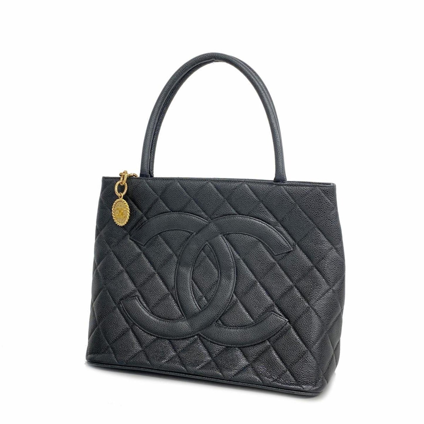 Chanel Tote Bag Reproduction Caviar Skin Black Women's