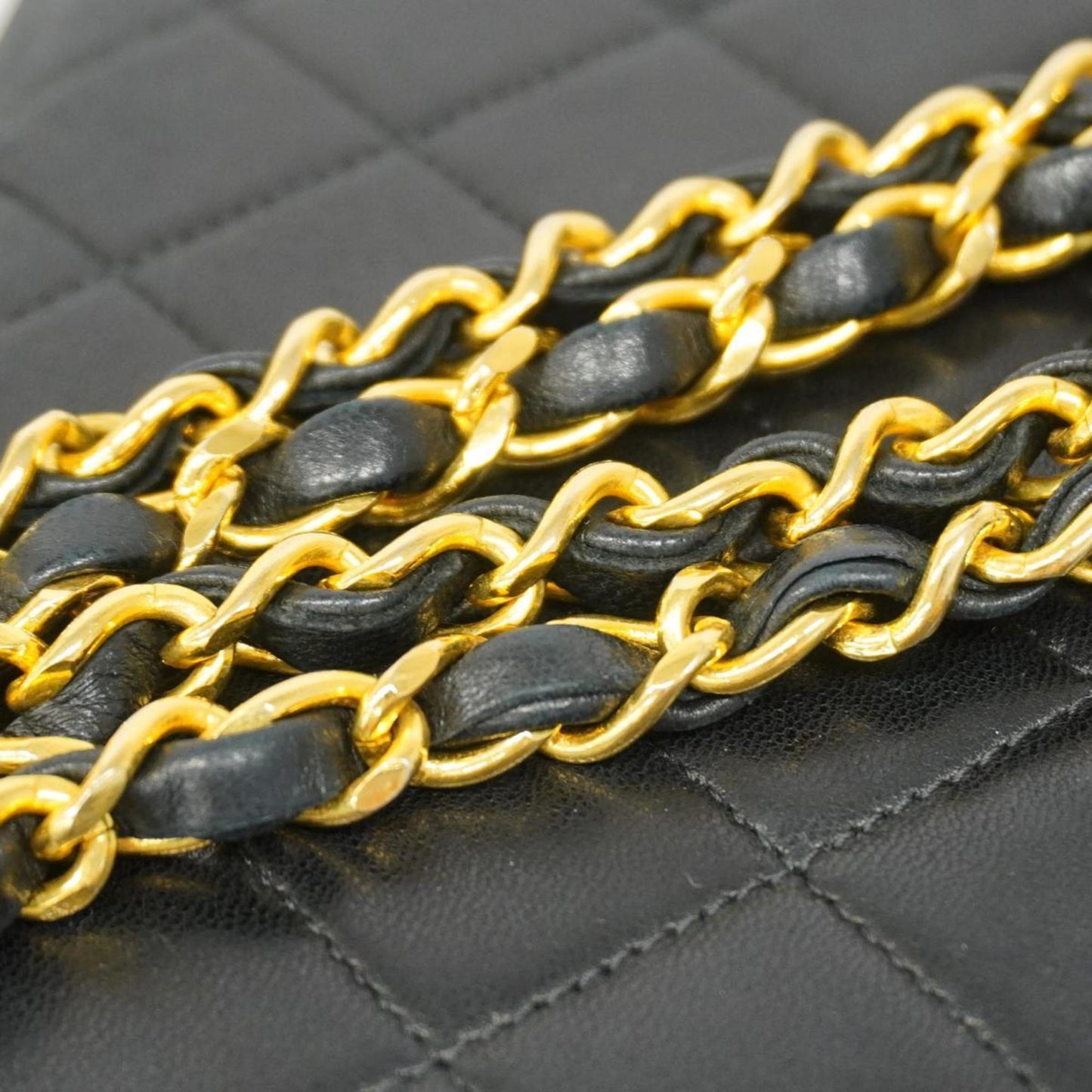 Chanel Shoulder Bag Matelasse Chain Lambskin Black Women's