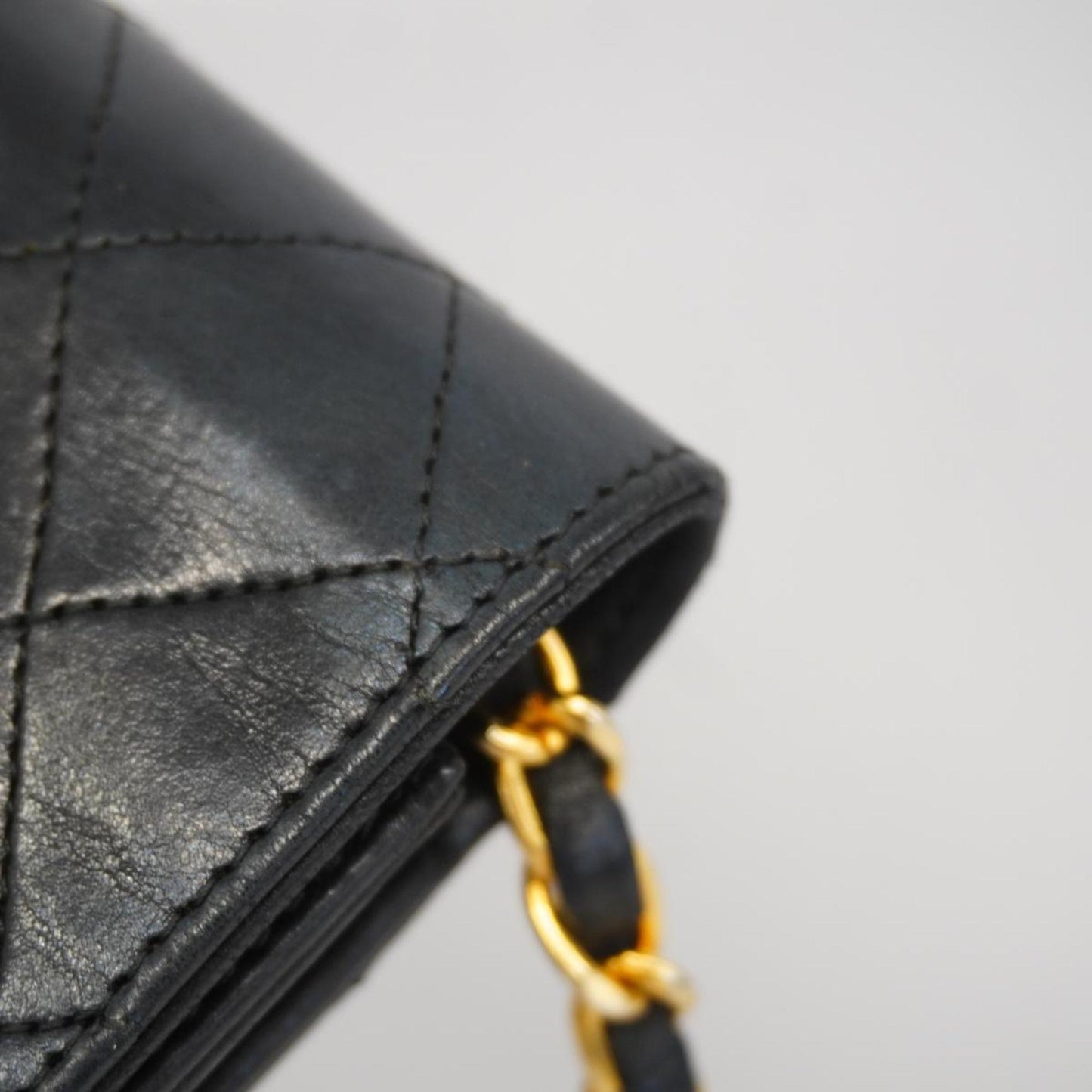 Chanel Shoulder Bag Matelasse Chain Lambskin Black Women's