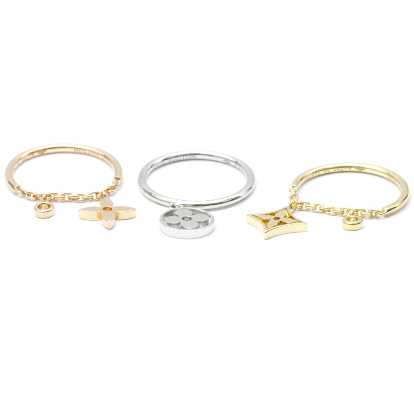 LOUIS VUITTON Monogram Idylle Pampille Ring Q9G99C Pink Gold [18K],White Gold [18K],Yellow Gold [18K] Fashion Diamond Band Ring Gold