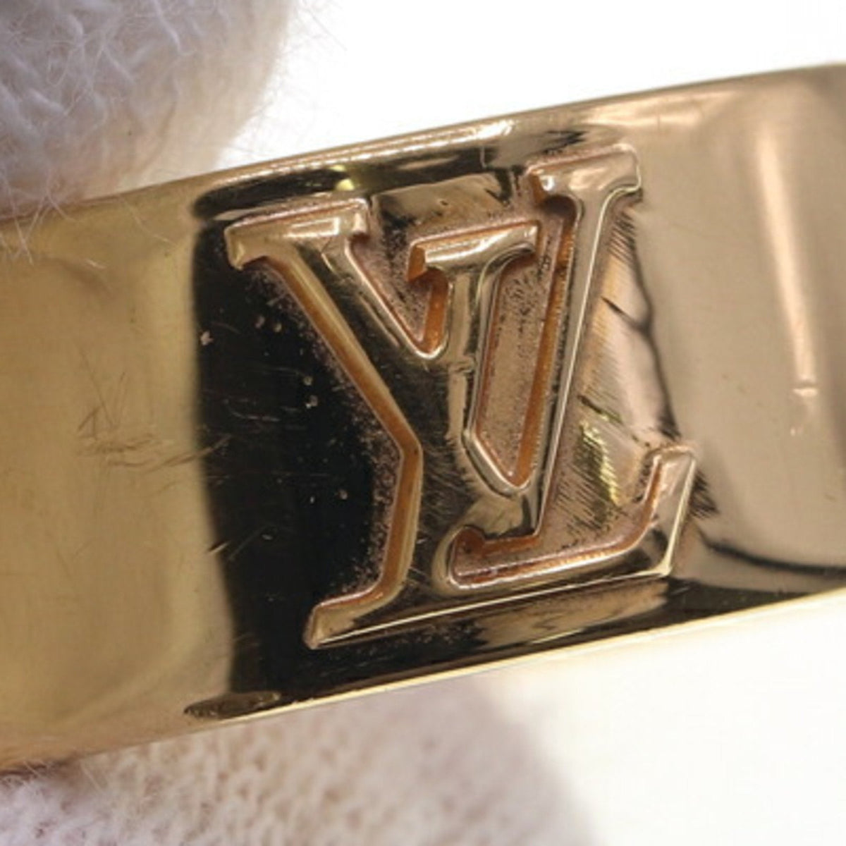LOUIS VUITTON Ring LV Instinct M00514 Gunmetal Gold Metal Size L Men's