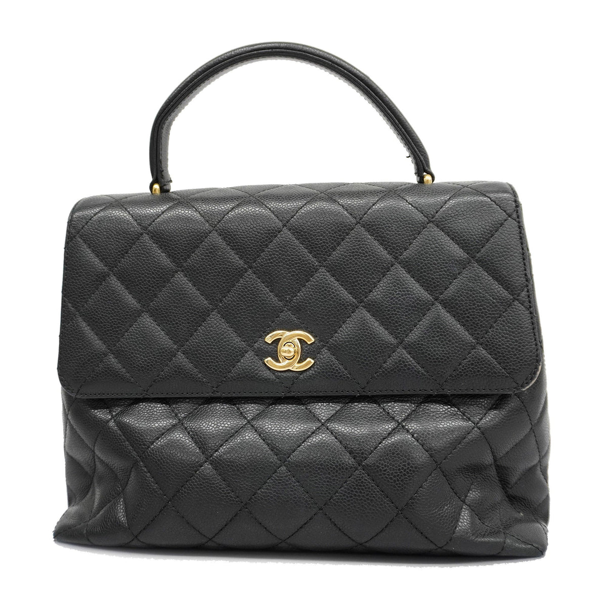 ChanelAuth  Matelasse HandBag Women's Caviar Leather Black