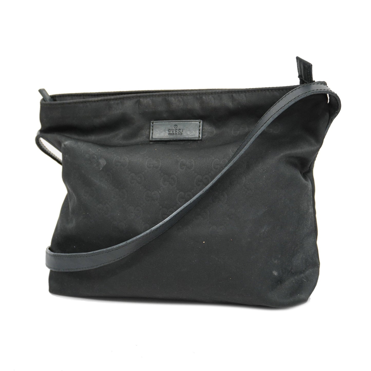 GUCCI  GG Nylon 314529 Nylon,Leather Shoulder Bag Black