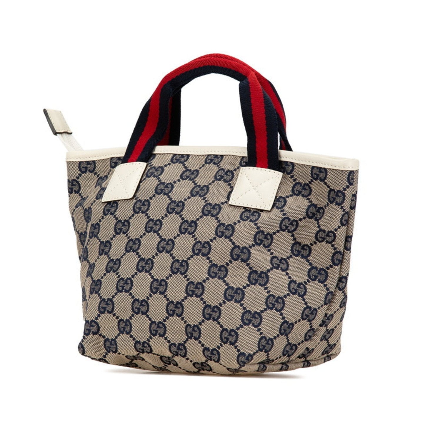 Gucci Gg Canvas Navy Canvas Leather Handbag