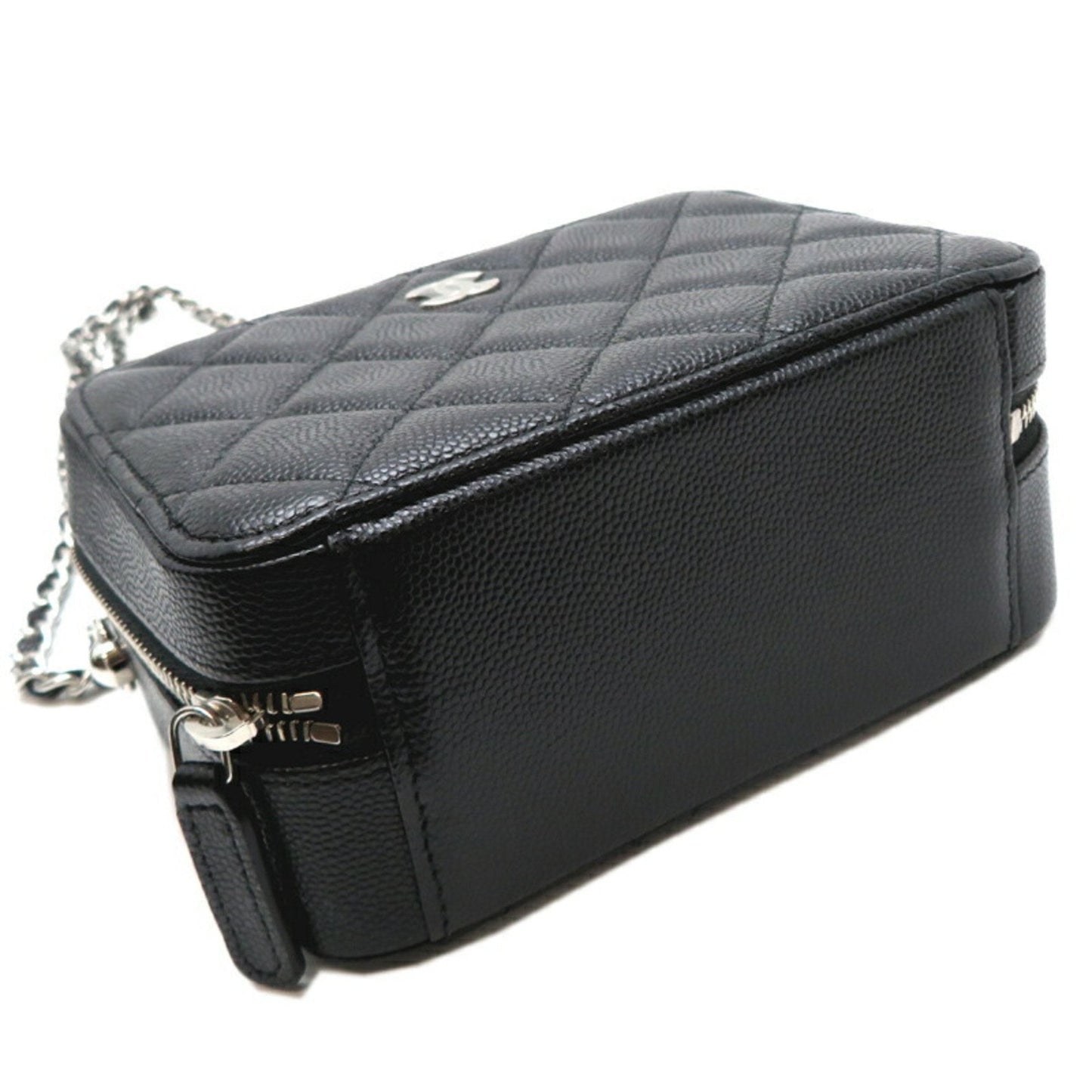 Chanel Matelasse Camera Bag Women's Shoulder AP2426 Caviar Skin Black