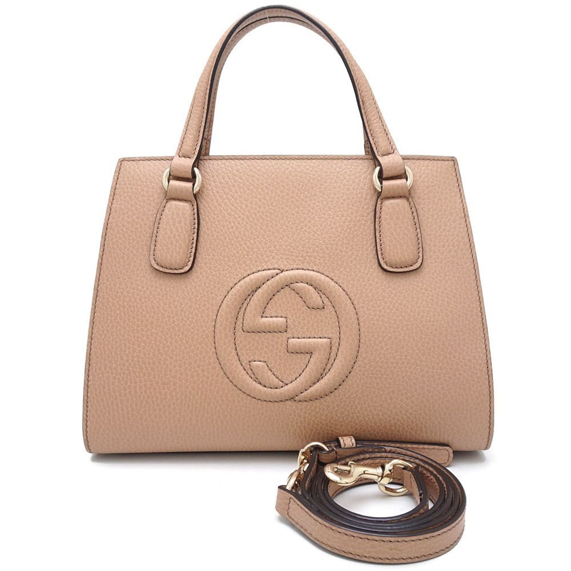 Gucci Soho Beige Leather Handbag Shoulder Bag ()