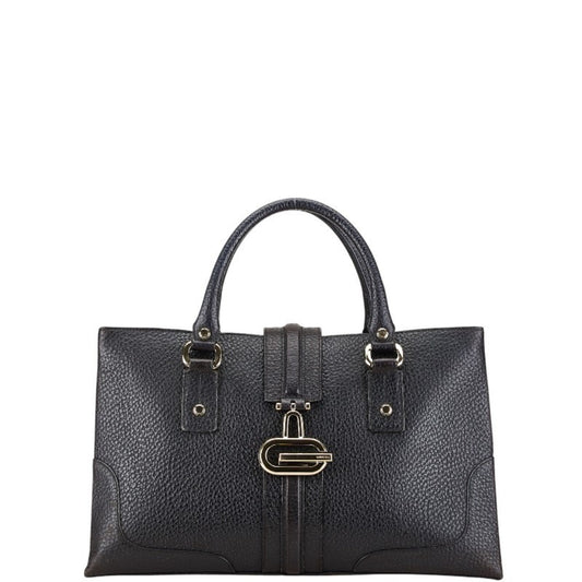 Gucci Dark Brown Leather Handbag Tote Bag ()