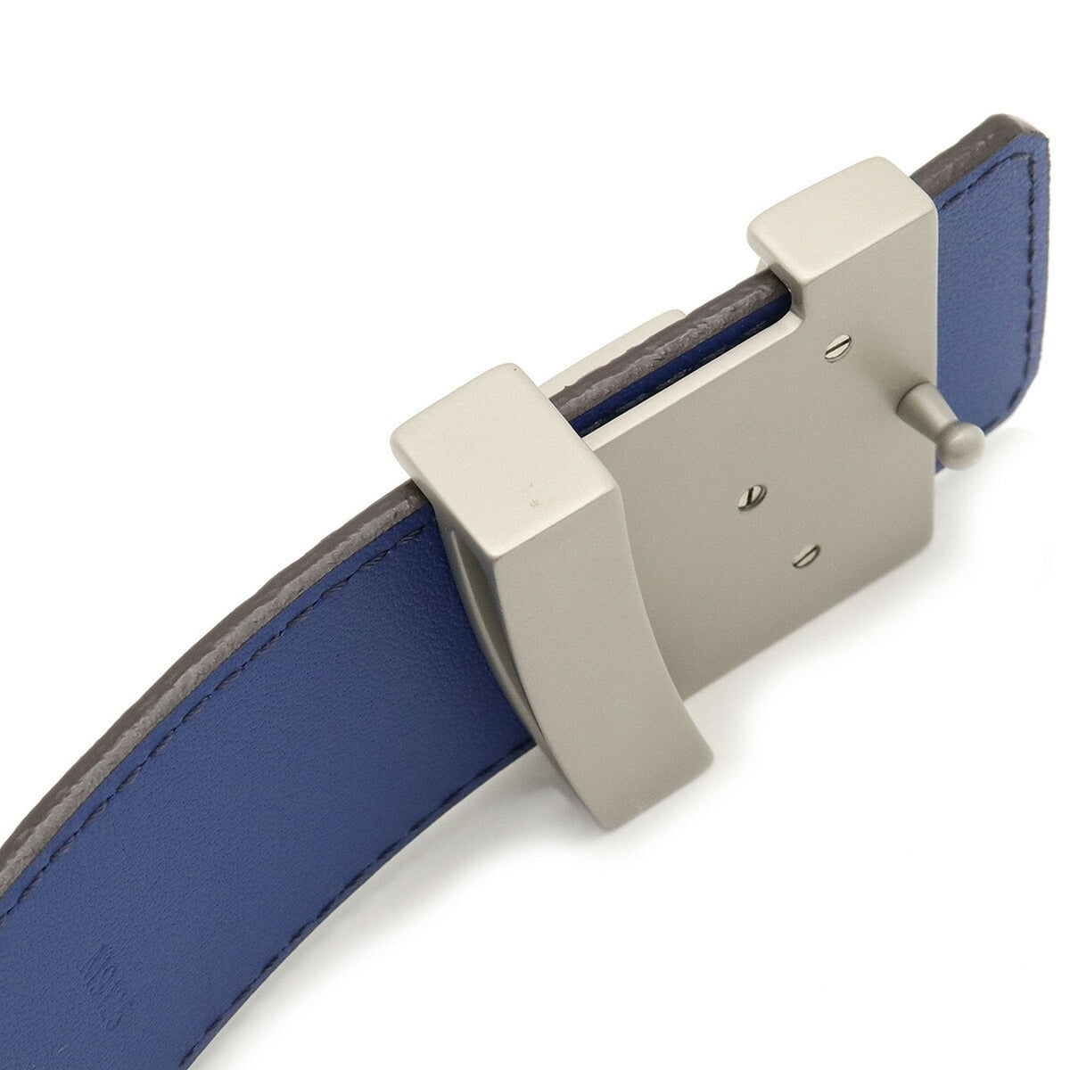LOUIS VUITTON Suntulle LV Initial Belt Leather Blue #90 M9125U