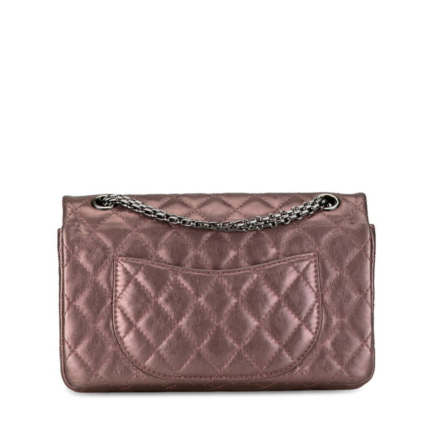 Chanel 2.55 Coco Mark Matelasse Chain Shoulder Bag Metallic Pink Leather Women's CHANEL