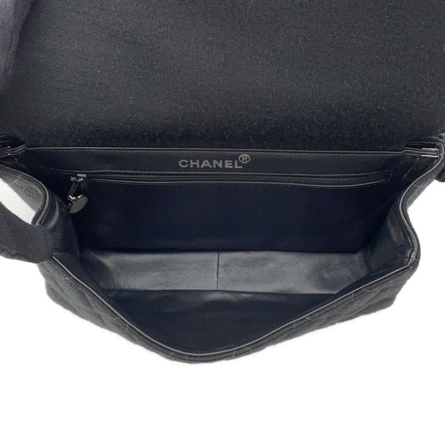 Chanel Shoulder Bag Double Face Matelasse Coco Mark Cotton CHANEL Black