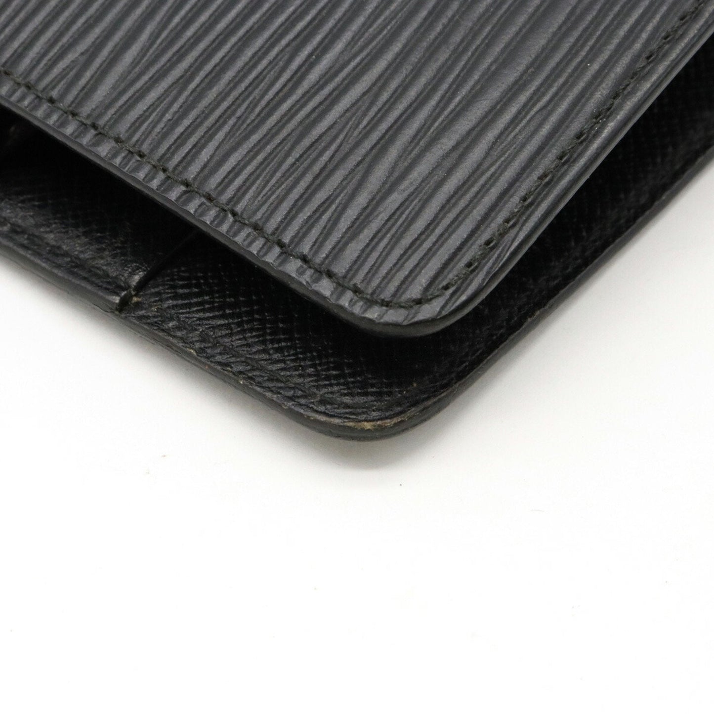 LOUIS VUITTON Epi Agenda MM Notebook Cover 6 Holes Leather Noir Black R20042