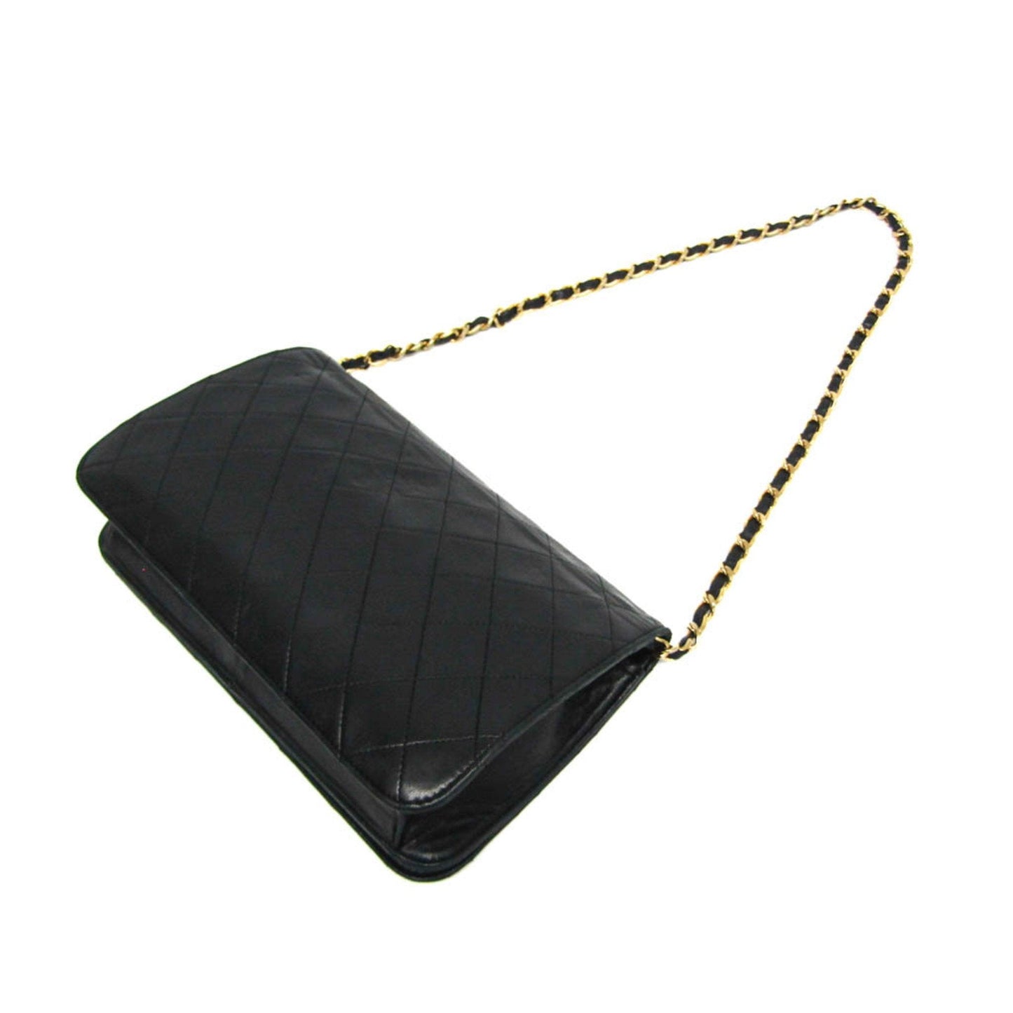 Chanel Matelasse Chain Women's Leather Shoulder Bag Black