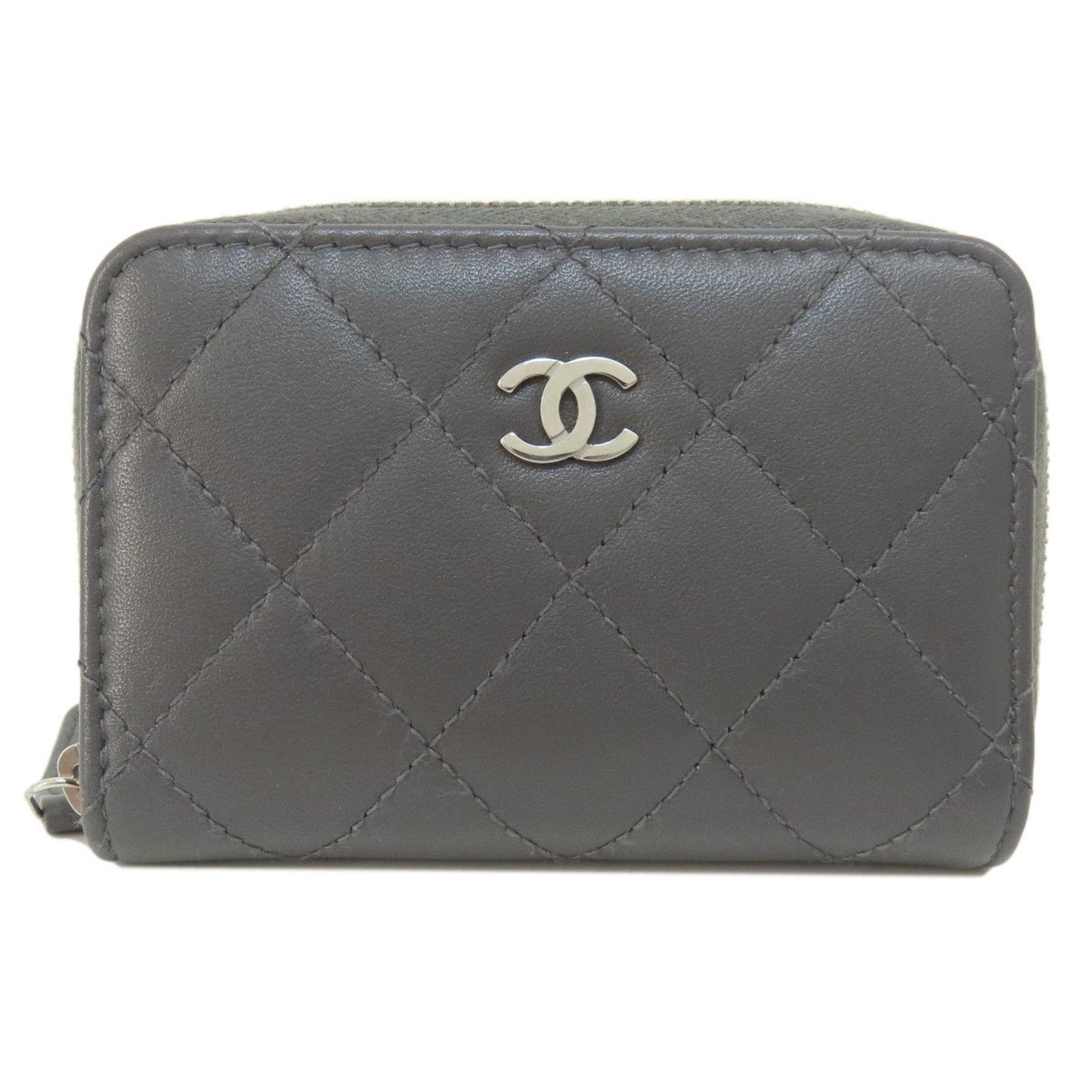 Chanel Matelasse Coco Mark Wallet/Coin Case Calf Leather Women's