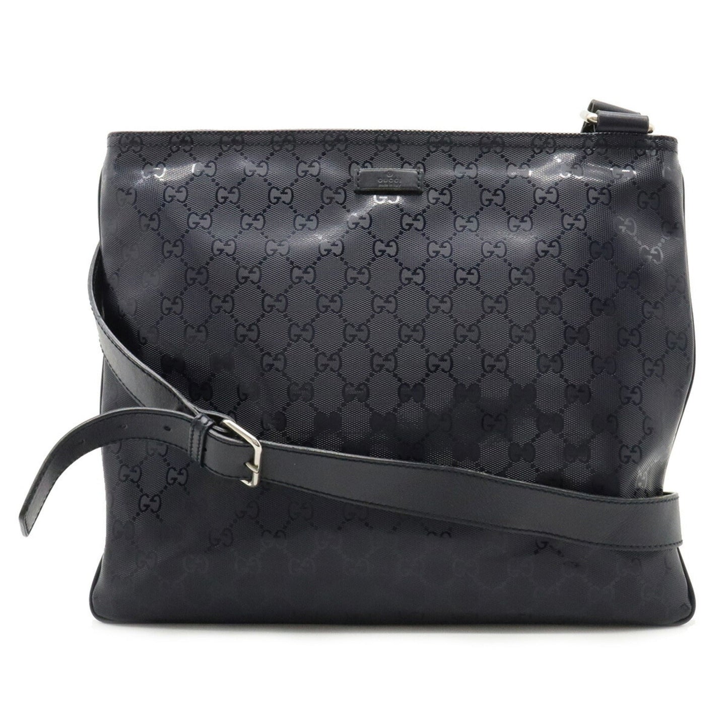 GUCCI GG Implement Crossbody Shoulder Bag PVC Leather Navy 201446