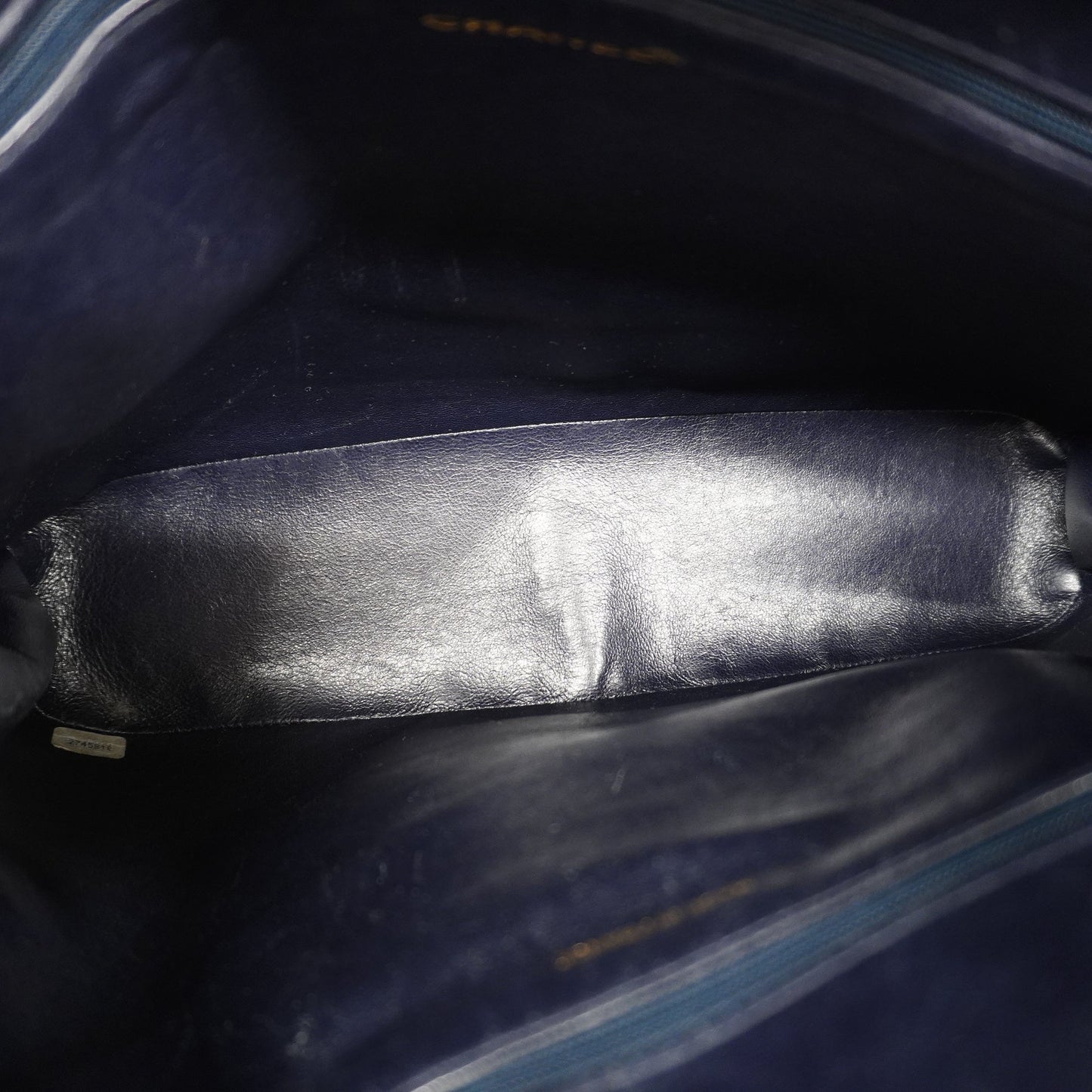 ChanelAuth  Tote Bag Cambon Line Women's Leather Tote Bag Navy