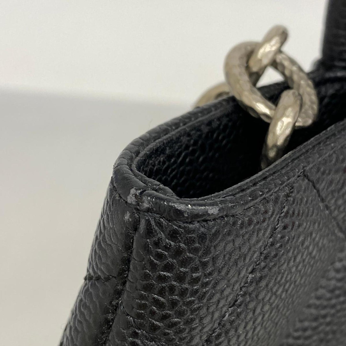 Chanel Tote Bag Reproduction Caviar Skin Black Women's