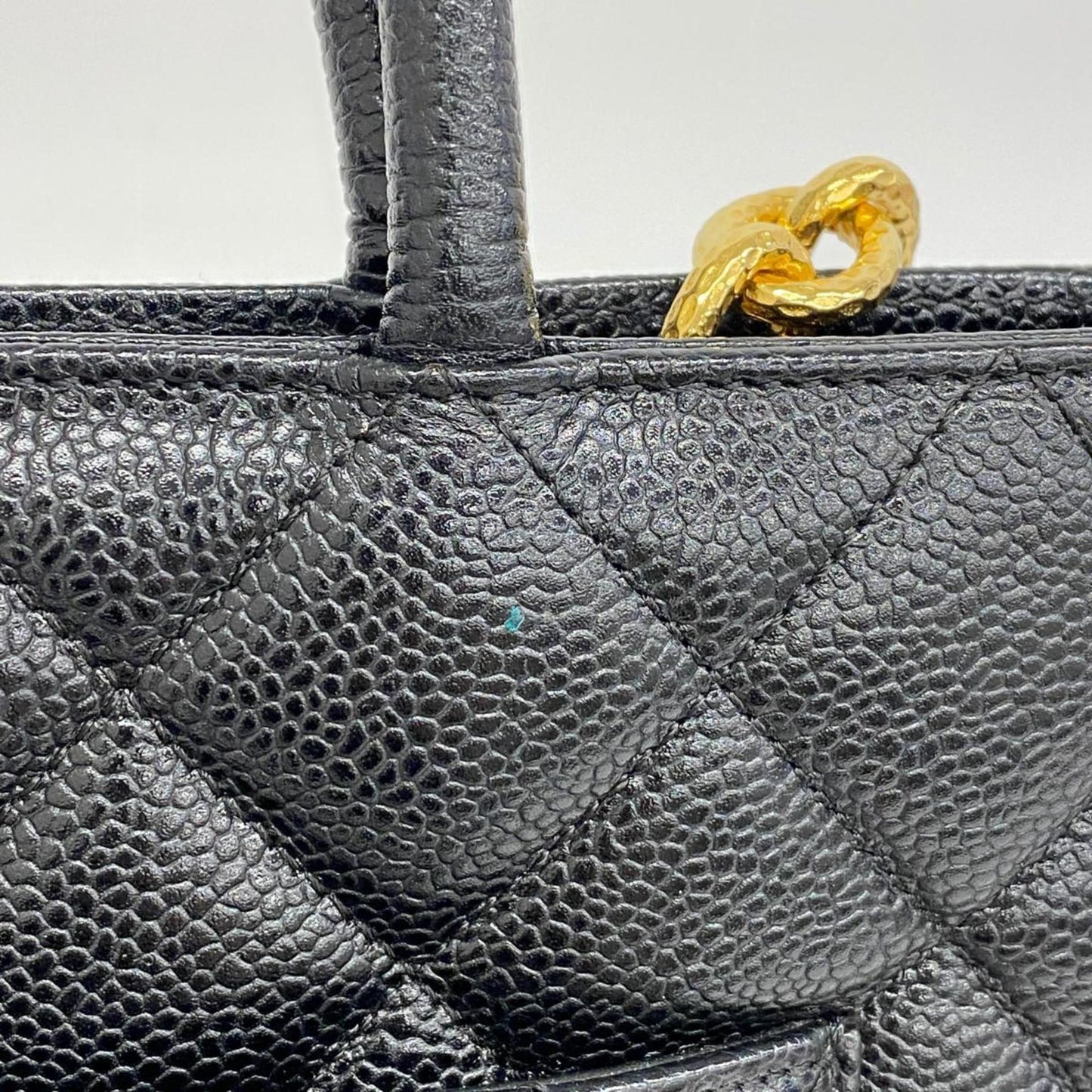 Chanel Tote Bag Reproduction Caviar Skin Black Women's