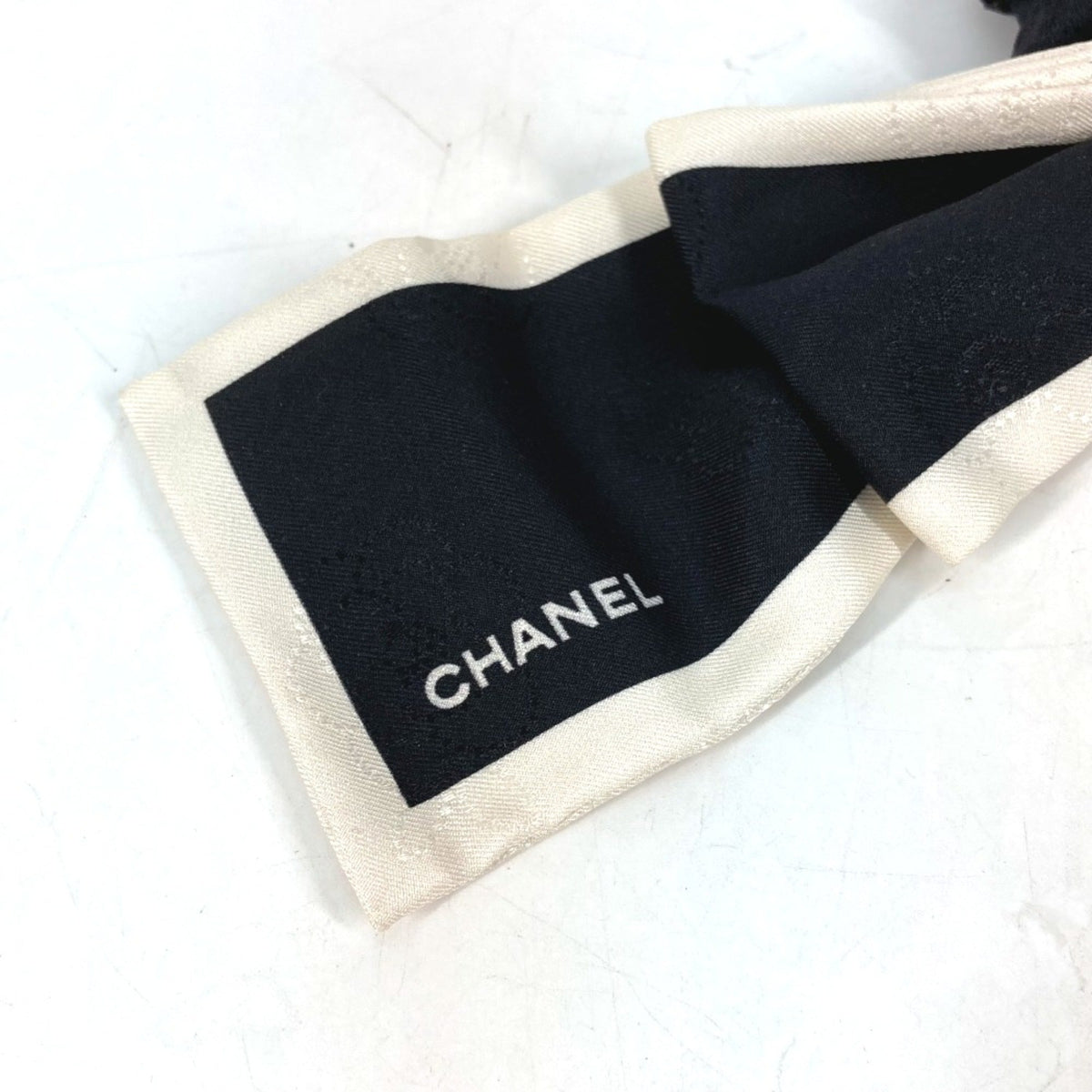 Chanel hair accessory Scrunchie Hair Accessory Hair rubber Black x White