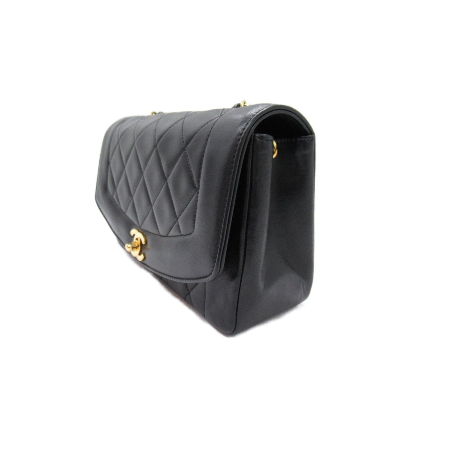 CHANEL Matelasse Diana ChainShoulder Bag Black Lambskin (sheep leather)