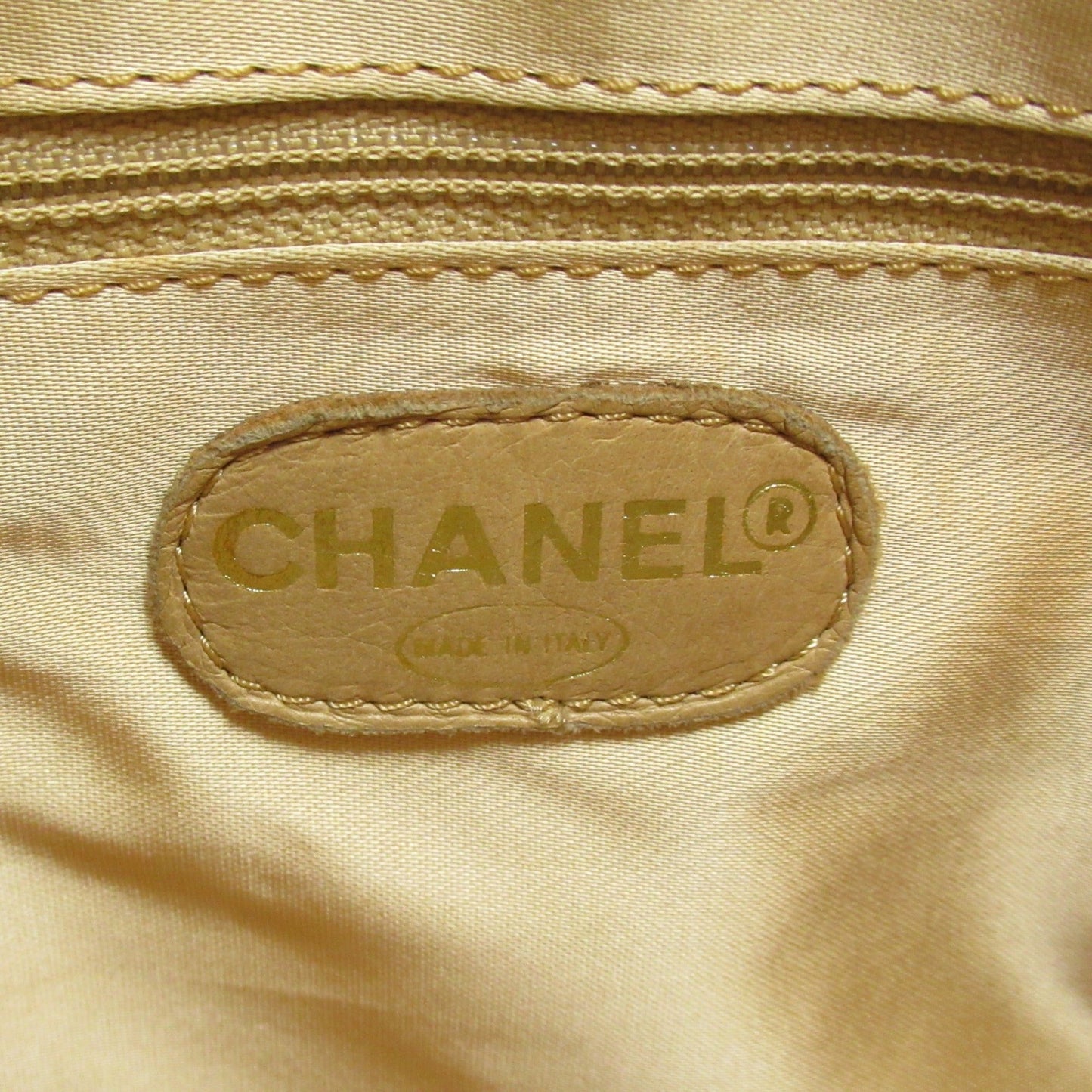 CHANEL Tote Bag Beige Caviar Skin (Grained Calf)