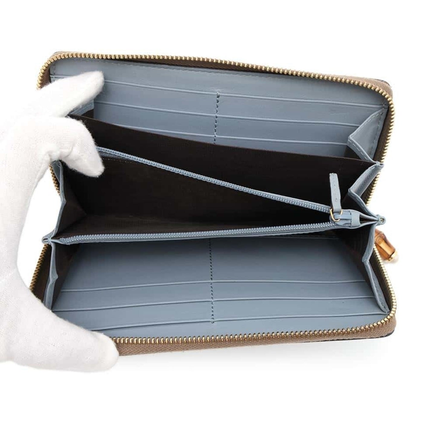 Gucci Beige Leather Long Wallet (Bi-Fold)