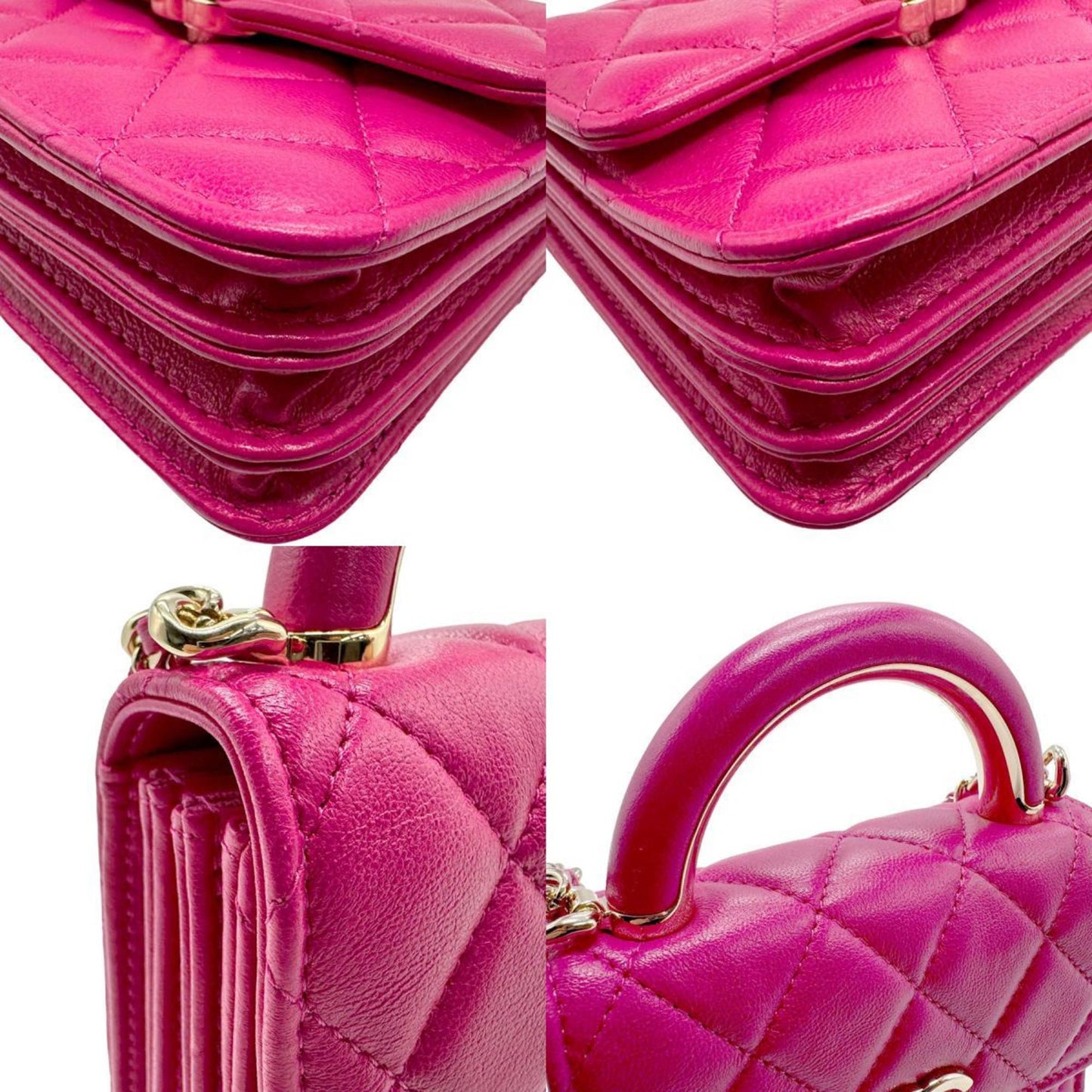 CHANEL Shoulder Bag Lambskin Magenta Women's n0140