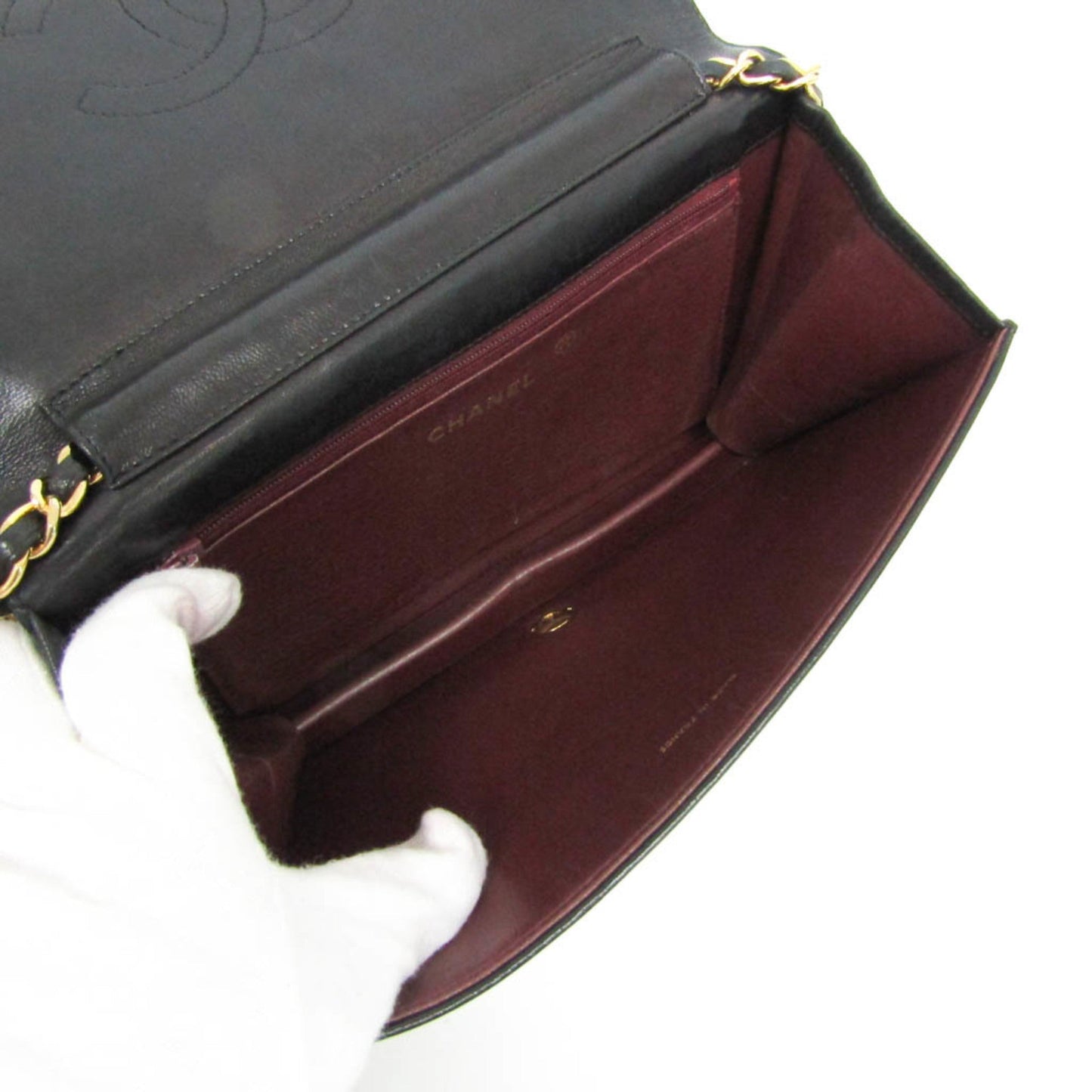 Chanel Matelasse Chain Women's Leather Shoulder Bag Black