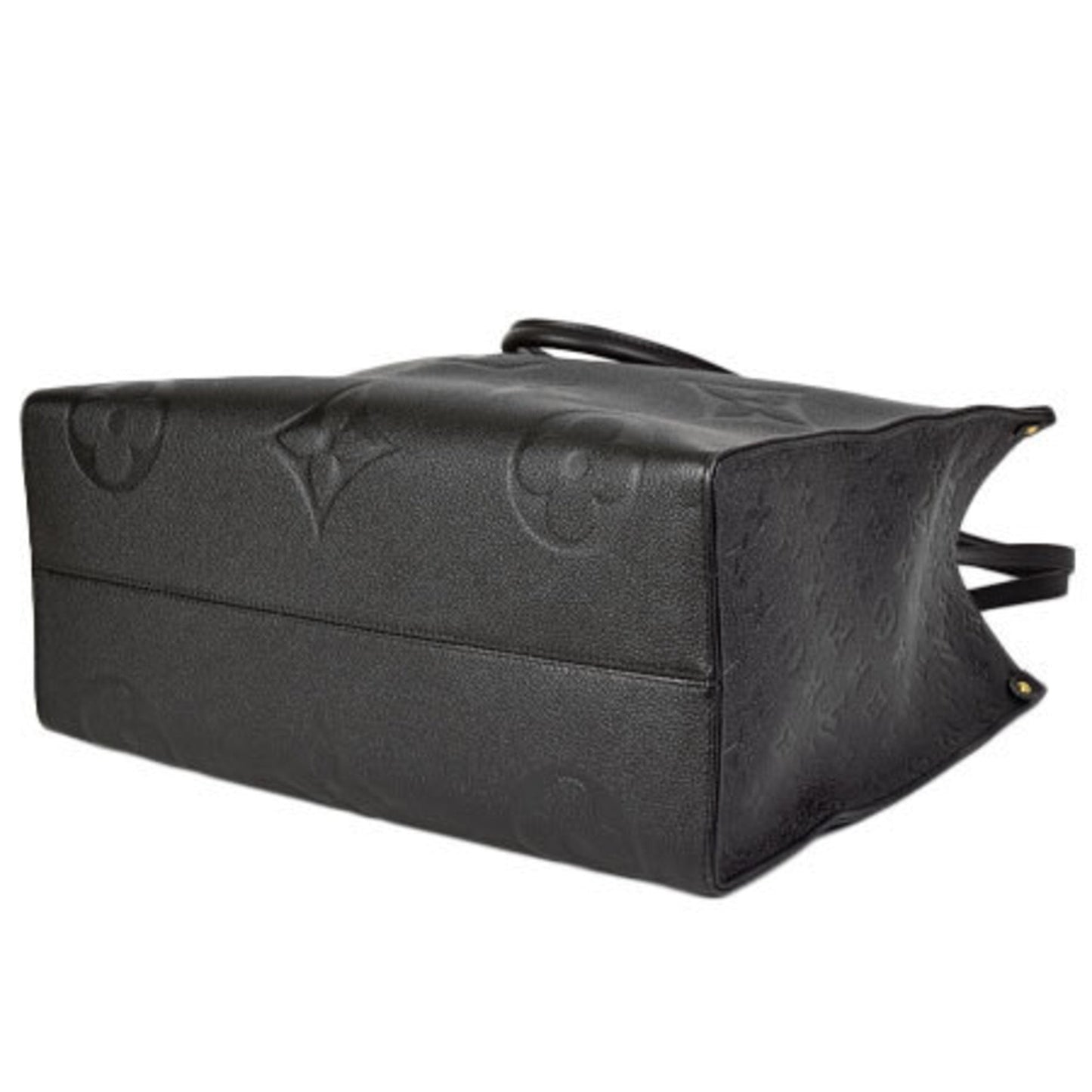 Louis Vuitton ON THE GO GM Tote Bag Shoulder Monogram Implant Leather Black Handbag M44925