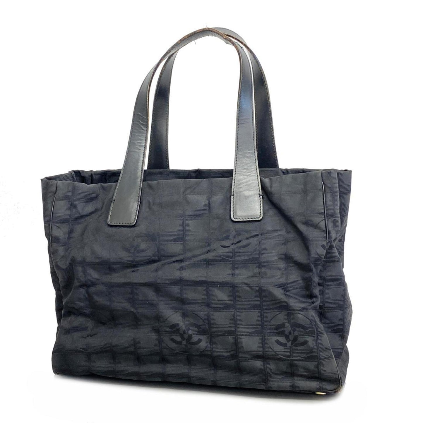 Chanel Tote Bag New Travel Nylon Black Champagne Women's