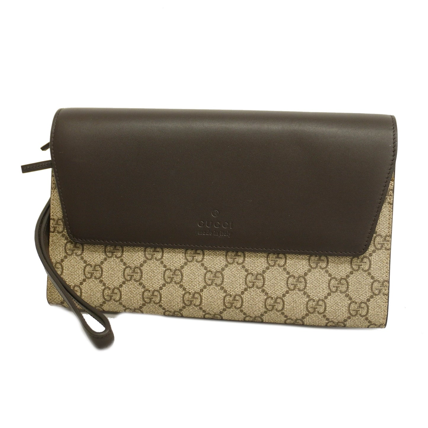 GUCCI[3ca0334]   Clutch Bag GG Supreme 386852 Leather Beige Gold metal