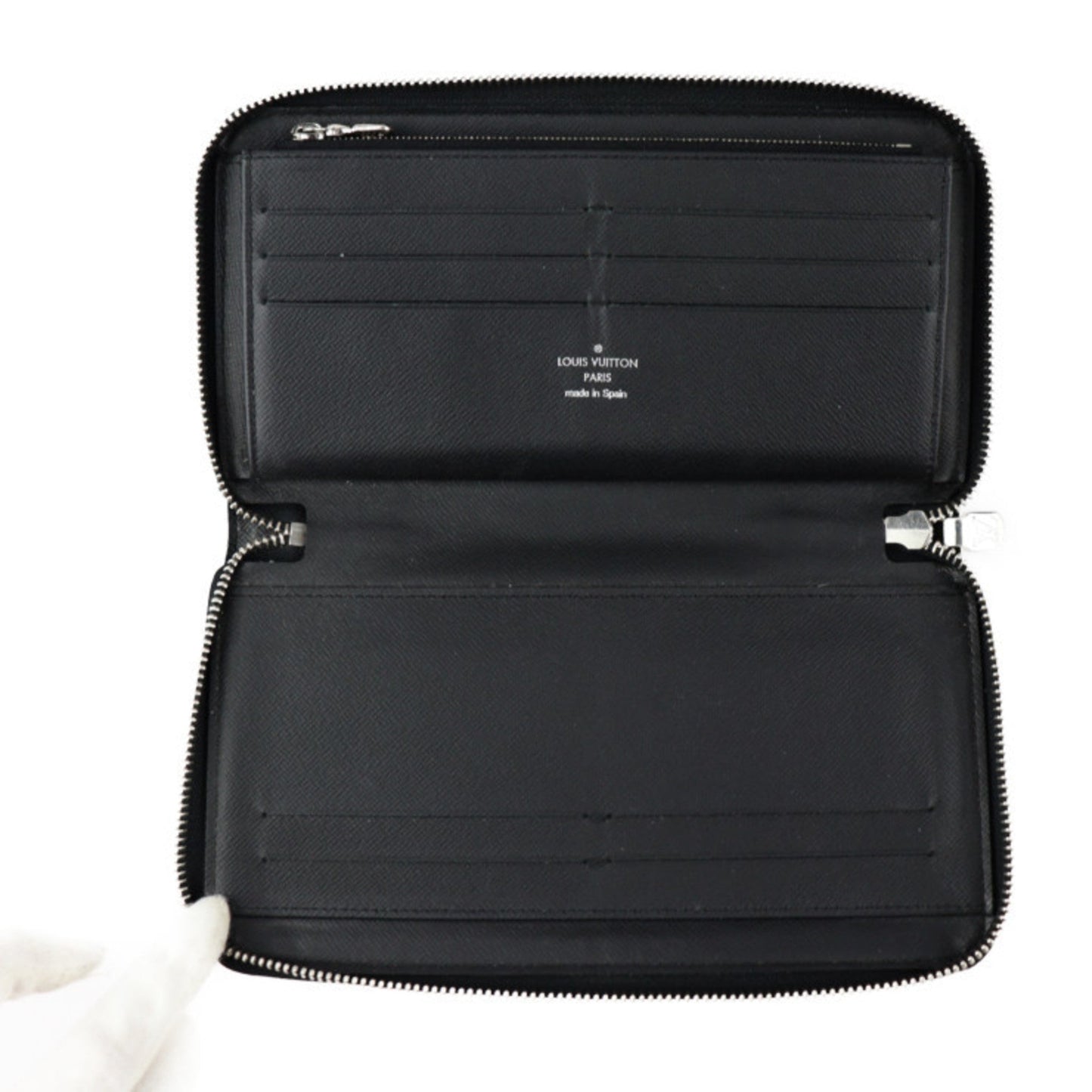 LOUIS VUITTON Zippy Organizer NM Long Wallet N40204 Damier Graphite Canvas Black x Gray Multicolor Silver Hardware Round Zipper Vuitton