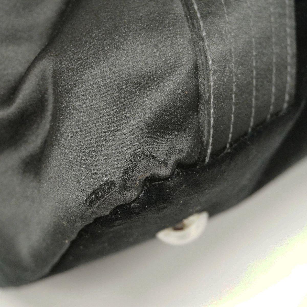 CHANELAuth  Boston Bag Men,Women, Satin,Leather Boston Bag Black
