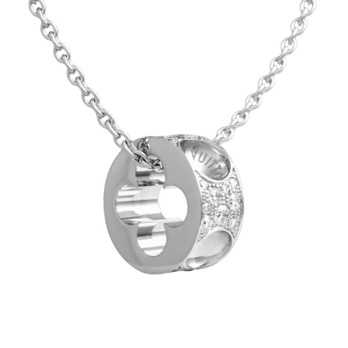 LOUIS VUITTON Pendantif Empreinte Necklace Diamond K18WG Pendant Q93127