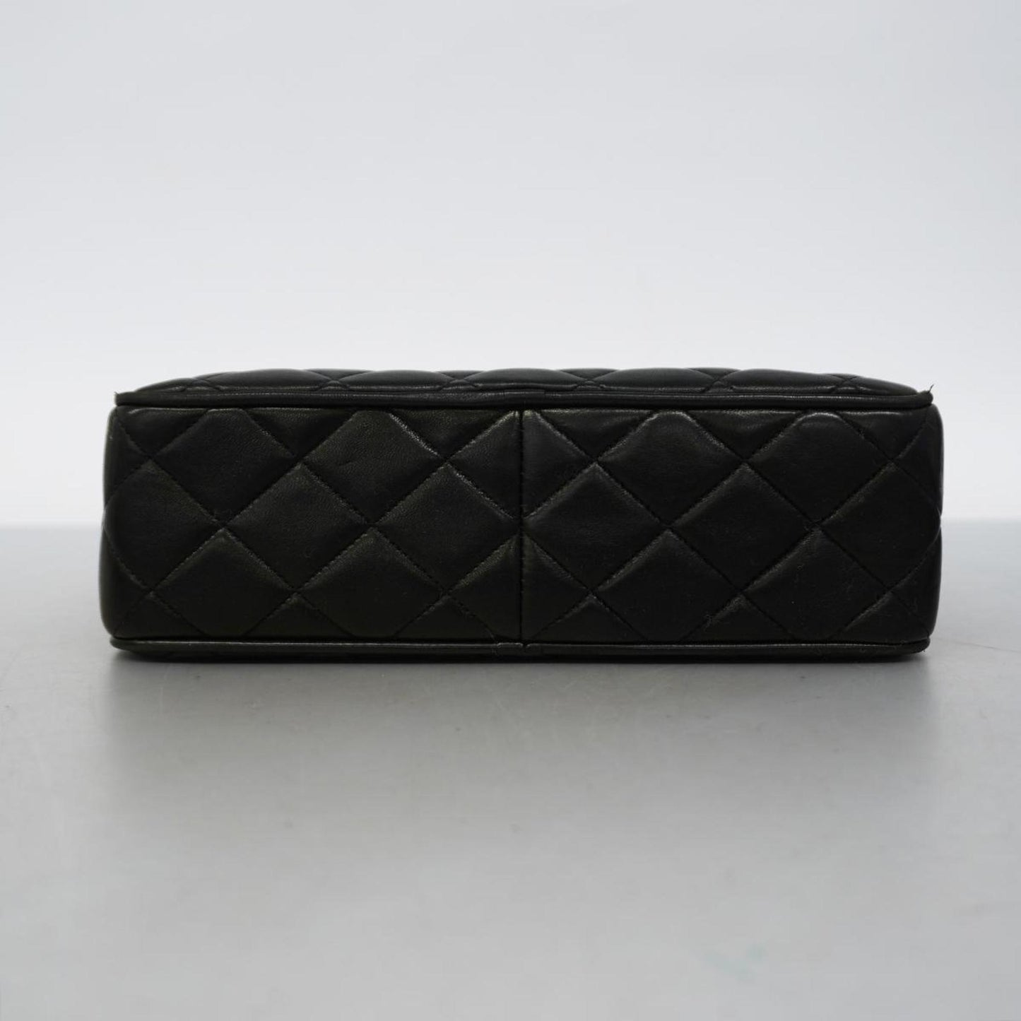 Chanel Shoulder Bag with Matelasse Chain Lambskin Black Women's