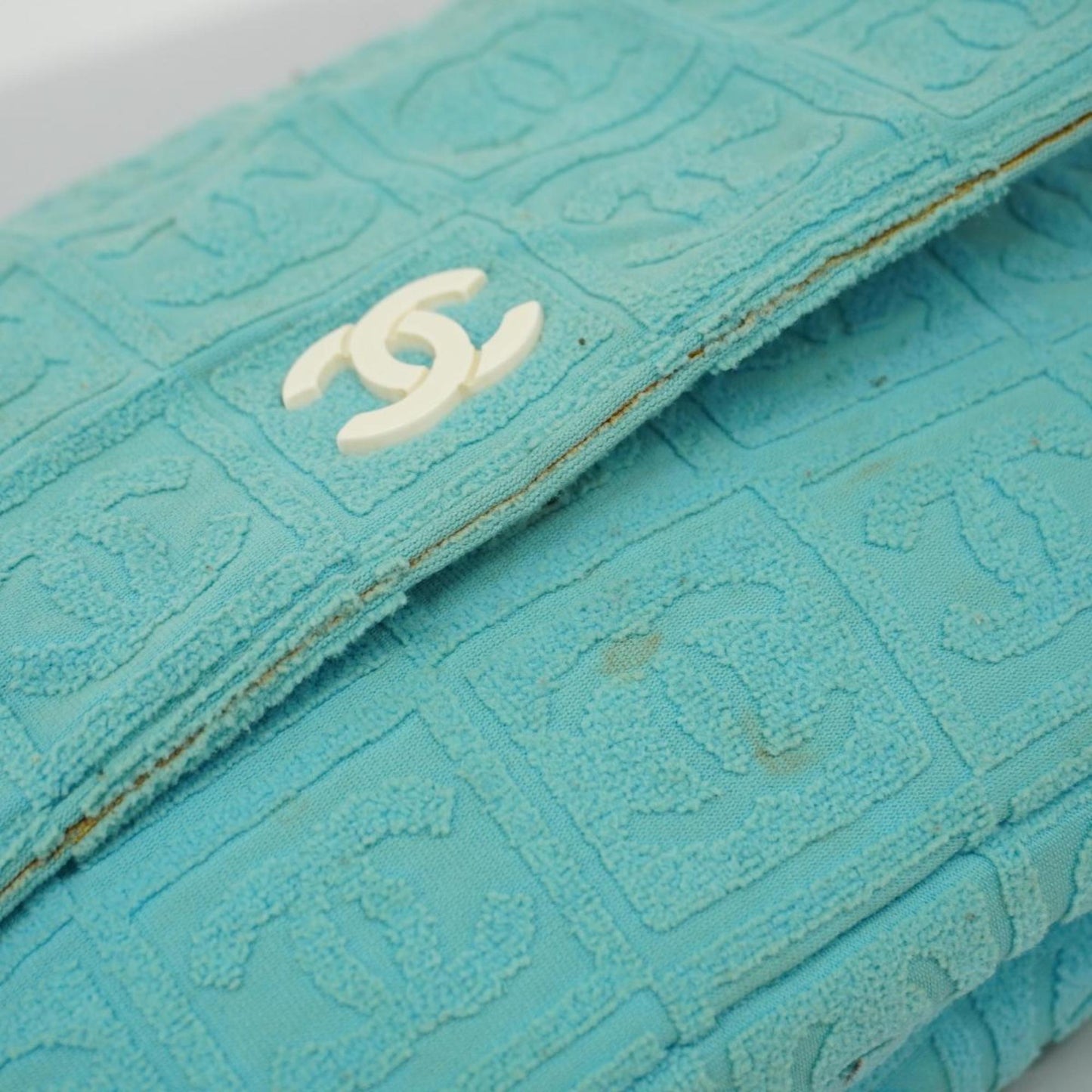 Chanel shoulder bag pile light blue ladies