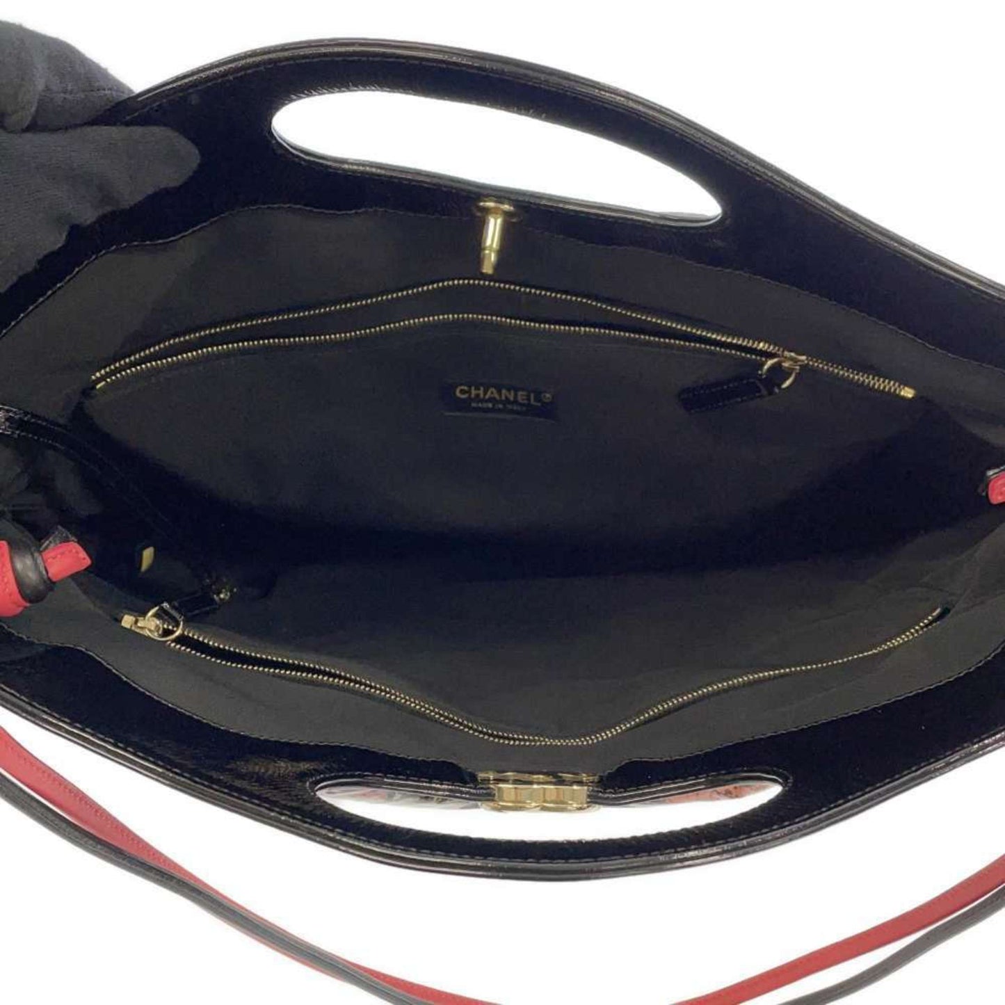 Chanel Shoulder Bag 31 Large Patent CHANEL Handbag Black