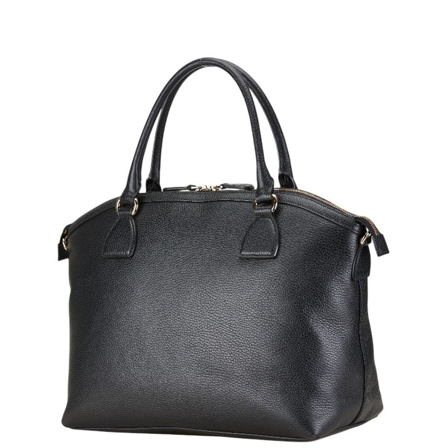 Gucci Black Leather Handbag Tote Bag
