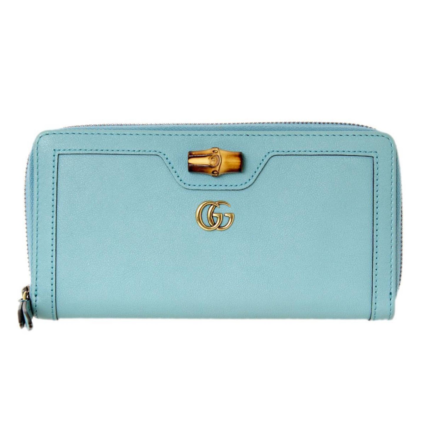 Gucci Bamboo Turquoise Bamboo Coin Purse/Coin Case