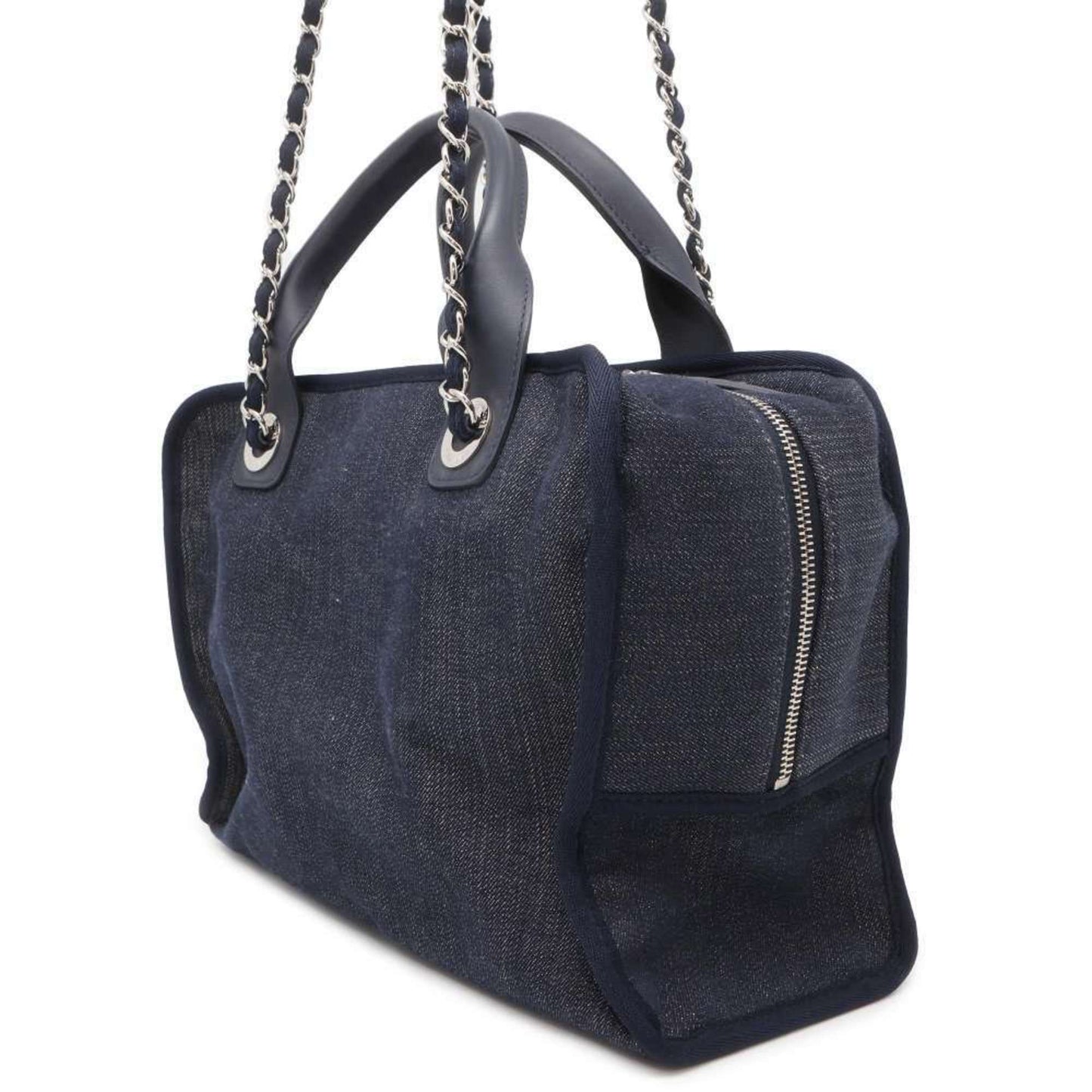 Chanel Handbag Deauville Coco Mark Canvas A92750 CHANEL 2way Shoulder Bag