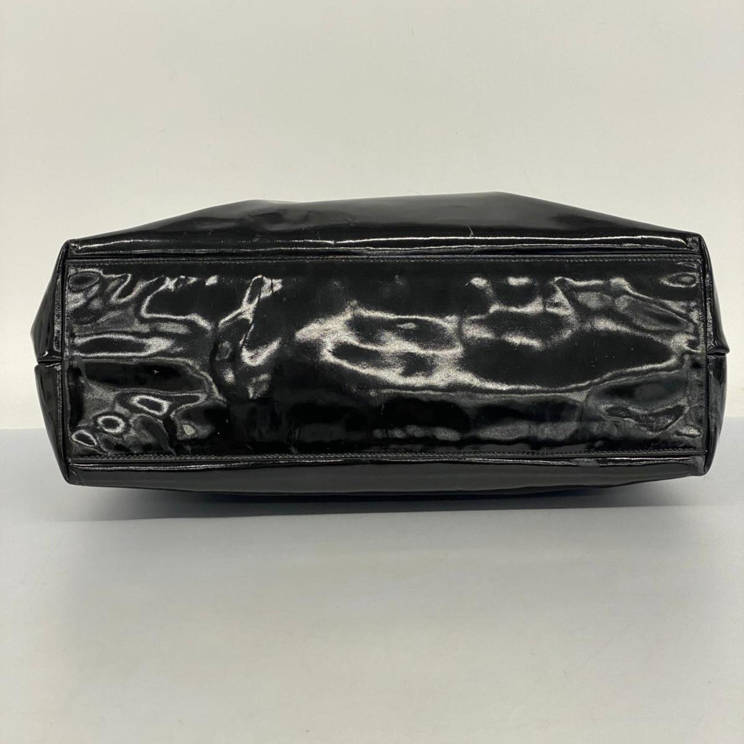 Chanel Shoulder Bag Chain Patent Leather Black Women's