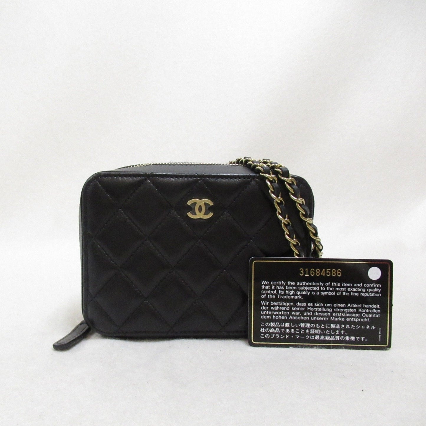 CHANEL Mini ChainShoulder Bag Black Lambskin (sheep leather)