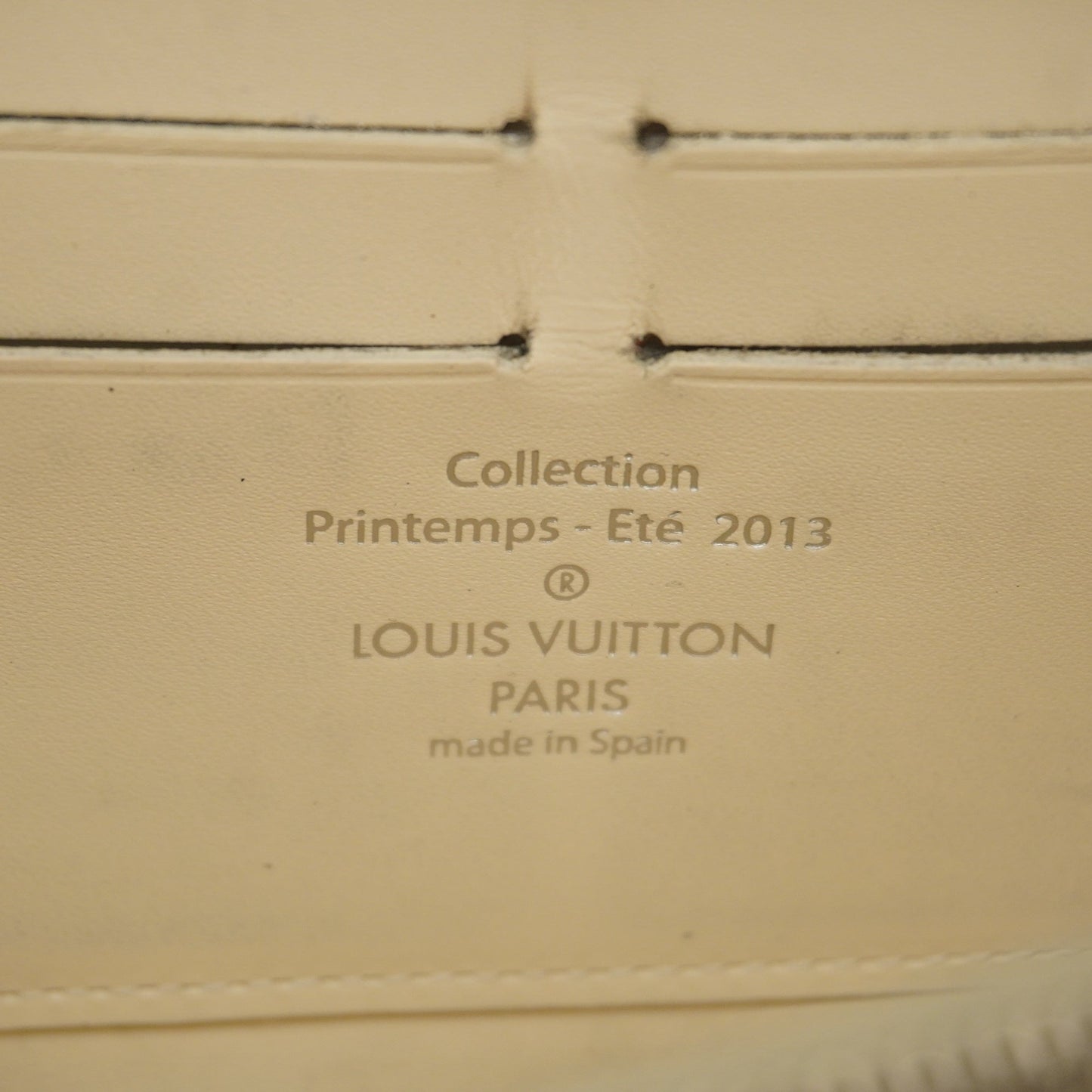 LOUIS VUITTONAuth  Damier Facet Zippy Wallet Creme M94400 Women's Long Wallet