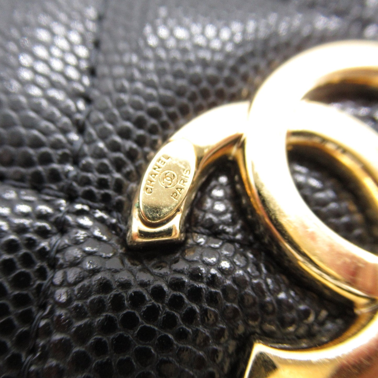 CHANEL Chain wallet Shoulder Bag Black Caviar Skin (Grained Calf) AP3106