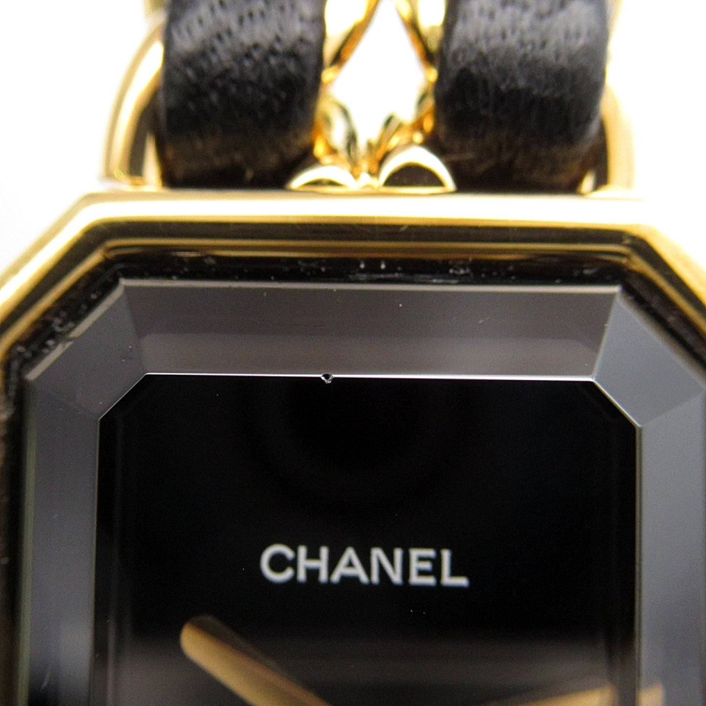 CHANEL Premiere XL Wrist Watch H0001 Quartz Black Gold Plated Leather belt H0001