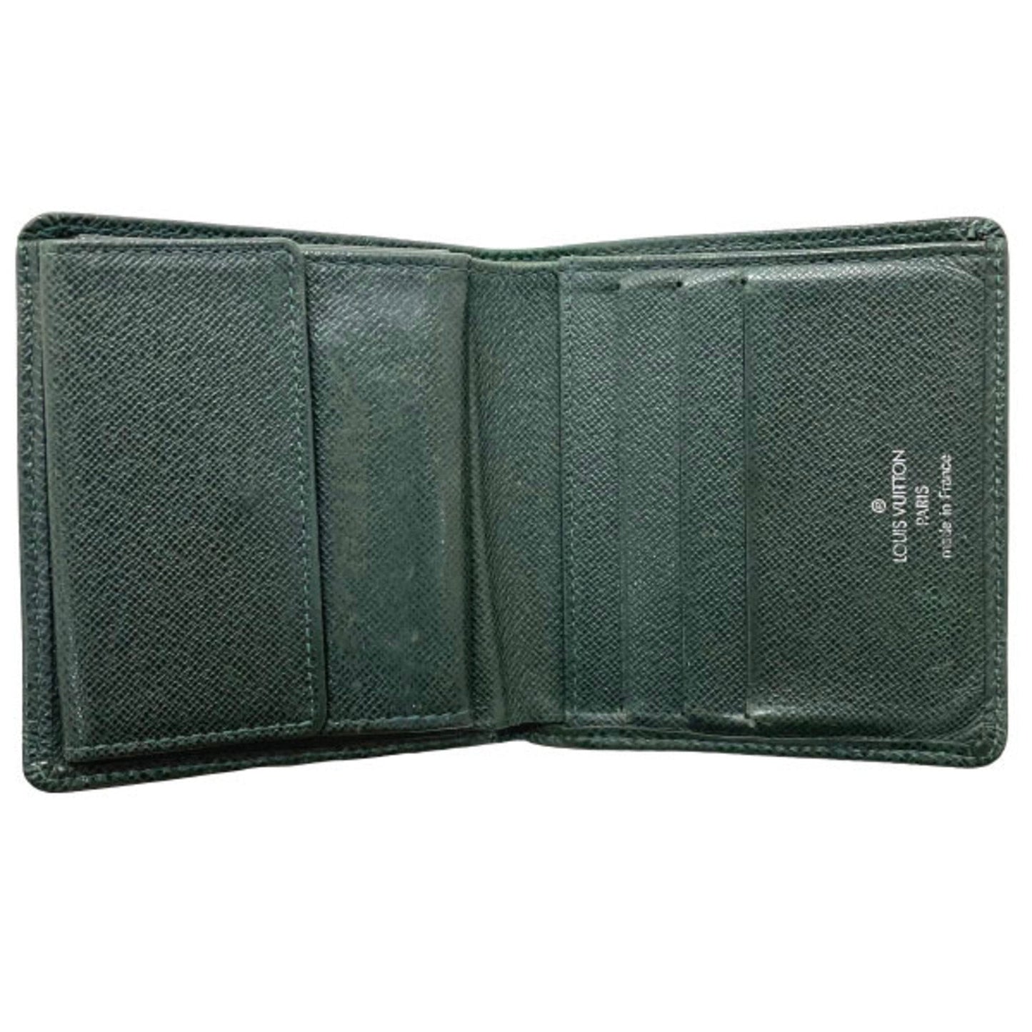 LOUIS VUITTON Wallet Taiga Portobier 3 Cult Credit Leather Epicea Green Dark M30454  Bifold Men's